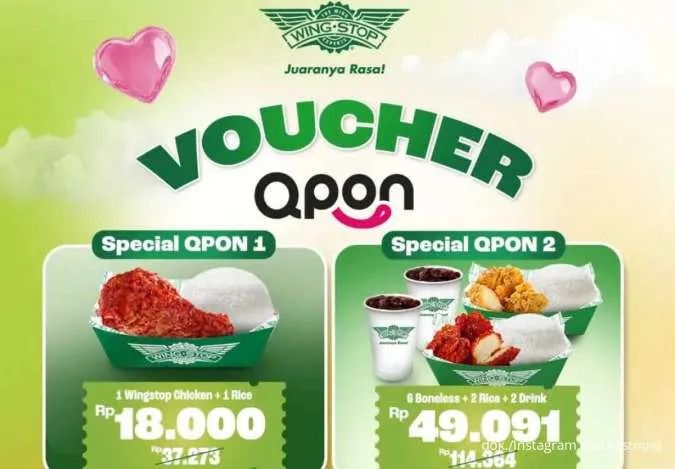 Promo Voucher Qpon Wingstop, Paket Ayam Super Hemat Mulai Belasan Ribu Saja