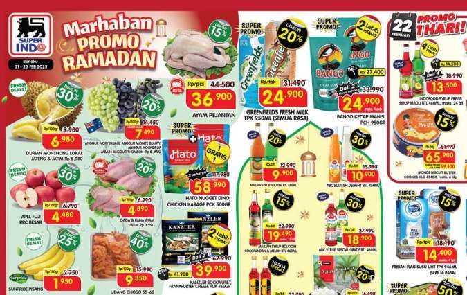 Promo JSM Superindo 21-23 Februari 2025 Jelang Ramadan, Durian & Marjan Diskon Besar