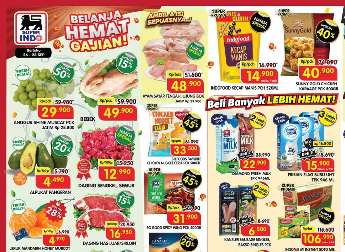Promo JSM Superindo 26-28 September 2025, Diskon Gajian Sampai 50%