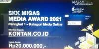 KONTAN menyabet dua penghargaan media terbaik dari SKK Migas