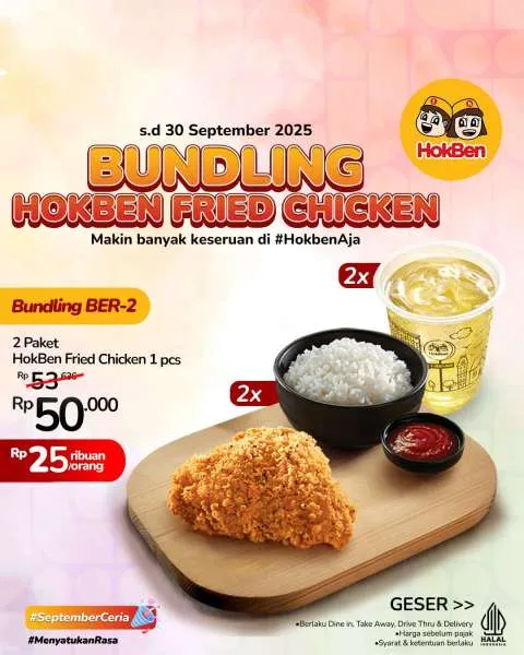 Promo Bundling HokBen Fried Chicken Berdua September
