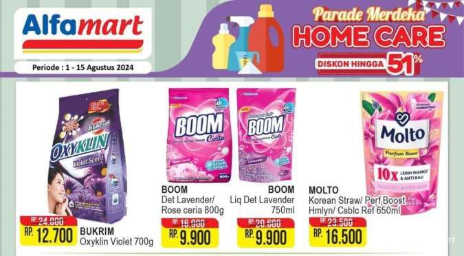 Promo Alfamart Home Care s/d 15 Agustus 2024, Aneka Detergent Diskon hingga 51%