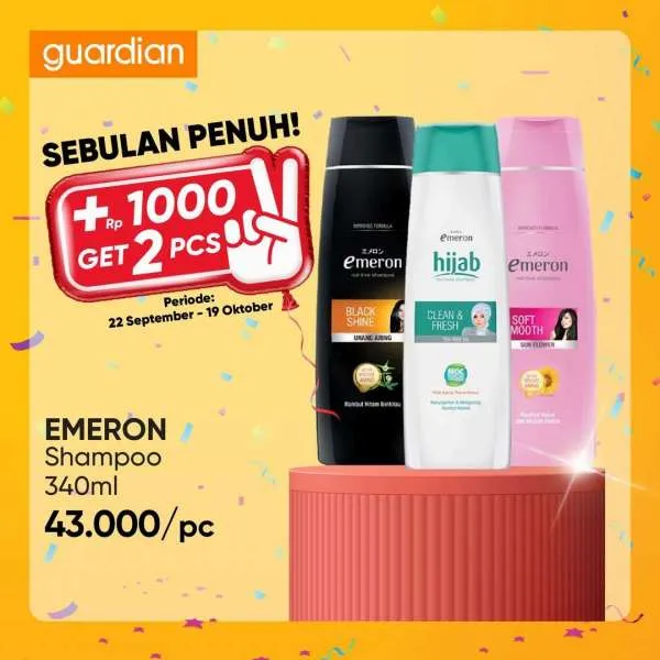 Promo Guardian +1000 Get 2 Pcs Periode 22 September-19 Oktober 2022