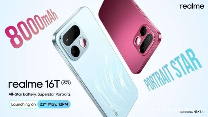 Realme 16T 5G Meluncur: Baterai 8.000 mAh Tahan 3 Hari, Kamera Sony, dan Layar 144Hz