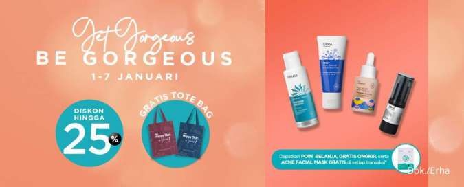 Promo Skincare ERHA Diskon s/d 25% + Free Totebag hingga 7 Januari 2022