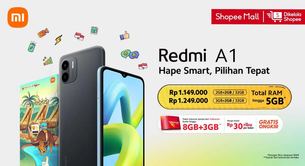 Sudah Dirilis, Harga HP Redmi A1 untuk Semua Variannya Hanya Rp 1 jutaan!