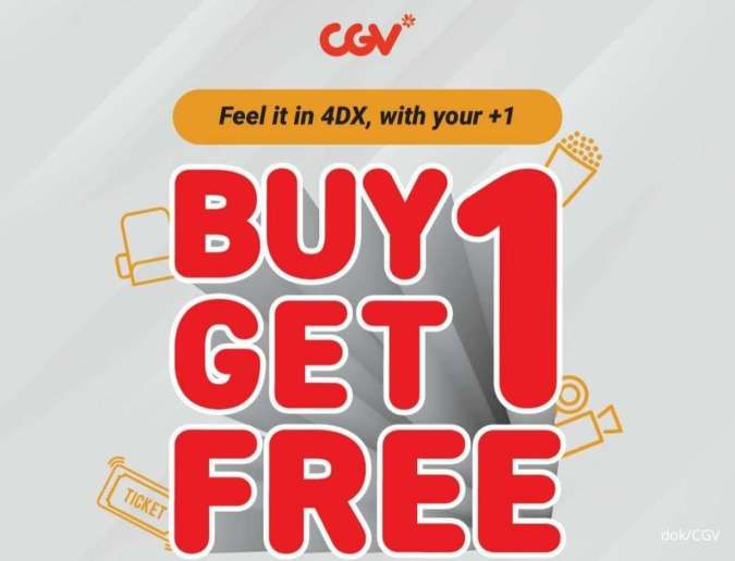 Promo CGV 5-22 Oktober 2024, Buy 1 Get 1 Free Special Class 4DX Film Apapun