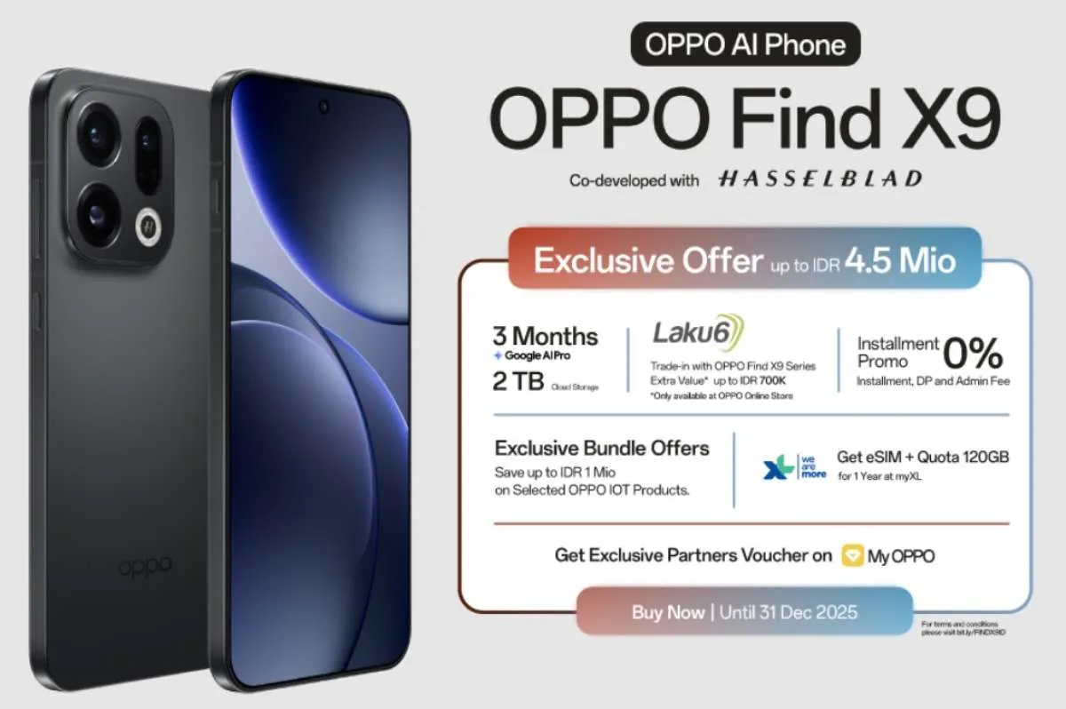 Promo Penjualan Perdana OPPO Find X9: Ada Bonus Senilai Rp 4,5 Juta