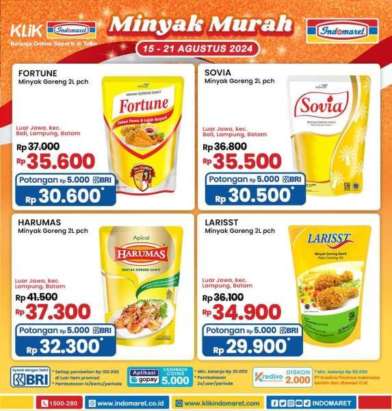 Promo Minyak Goreng Murah di Indomaret 15-21 Agustus 2024