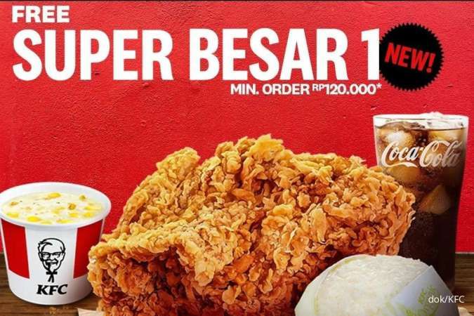 Promo KFC 25-29 Maret 2024, Gratis Paket Super Besar 1 New Isi Ayam-Cream Soup