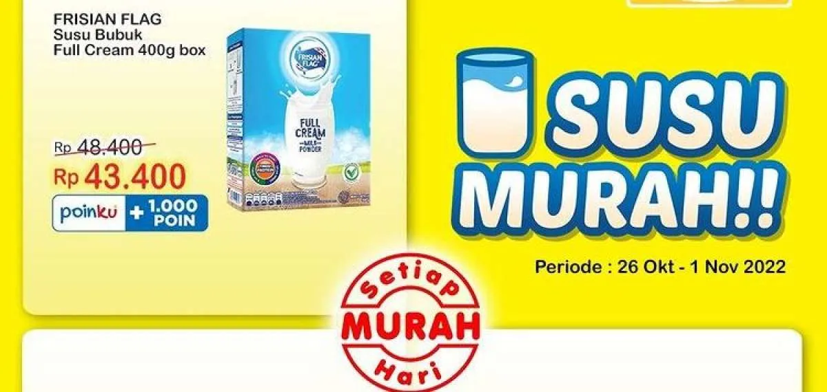 Promo Indomaret Super Hemat 31 Oktober 2022, Dapatkan Susu Murah Setiap Hari