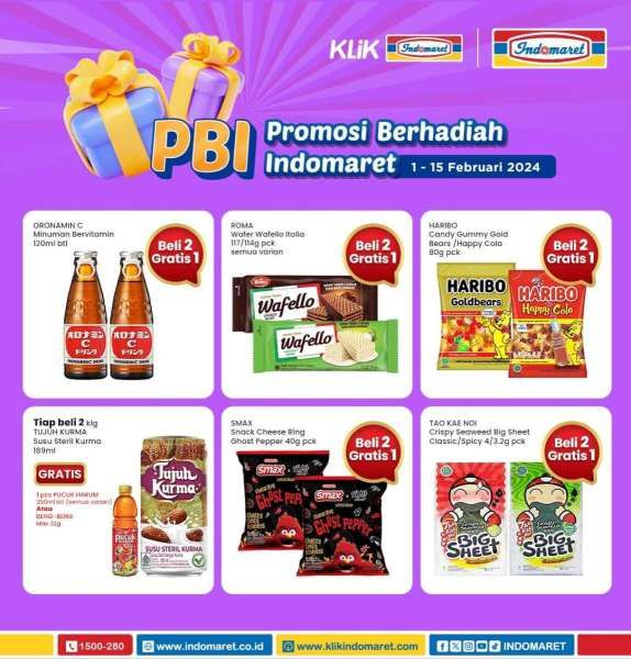 Promo Berhadiah Indomaret (PBI) Terbaru 1-15 Februari 2024