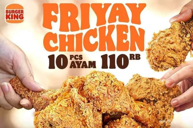 Promo Burger King 10 Maret 2023, Friyay Chicken 10 Ayam Rp 110.000