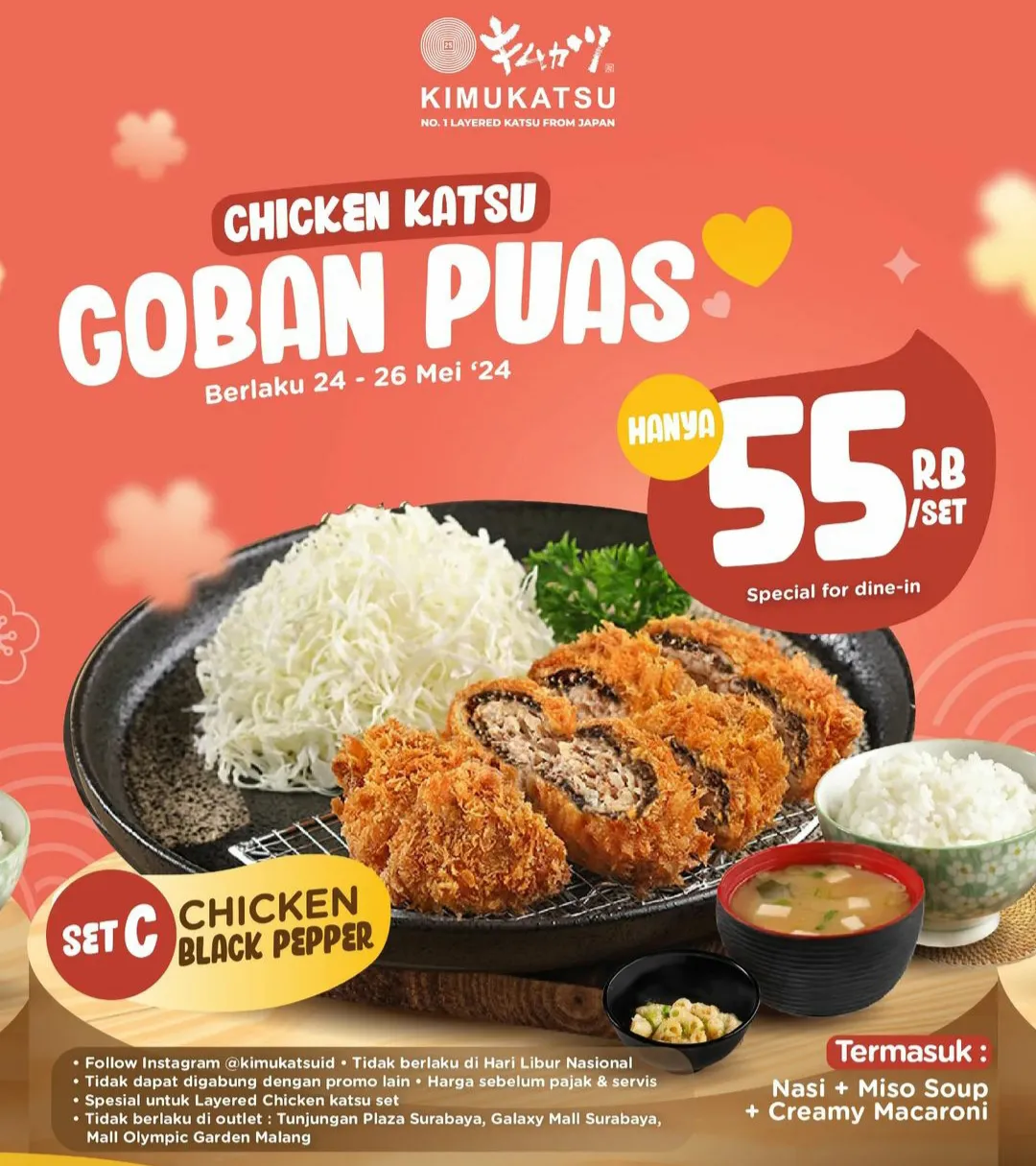 Promo Kimukatsu Goban Puas isi Chicken Katsu Set
