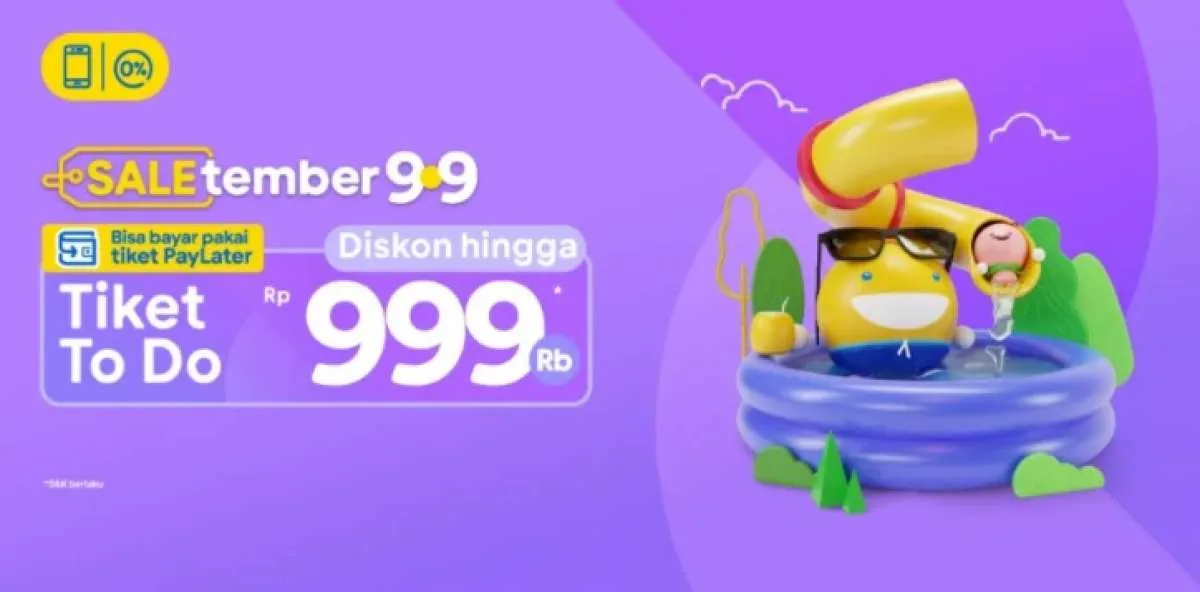 Hari Terakhir! Diskon SALE-TEMBER To Do Hingga Rp999.000 di Tiket.com