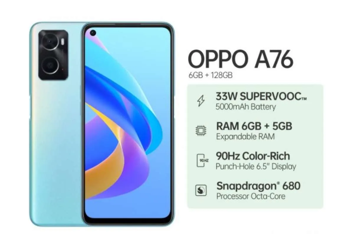 Simak Spesifikasi dan Harga HP OPPO A76 Terbaru per Juli 2022