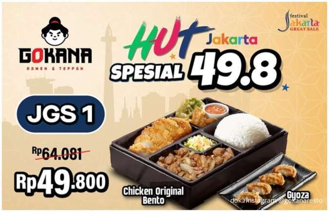 Promo Gokana HUT Jakarta ke-498 10 Juni-10 Juli, Paket Spesial Mulai Rp 49.800