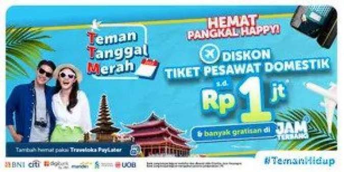 Promo Tiket Pesawat Domestik di Traveloka, Diskon hingga Rp 1 Juta