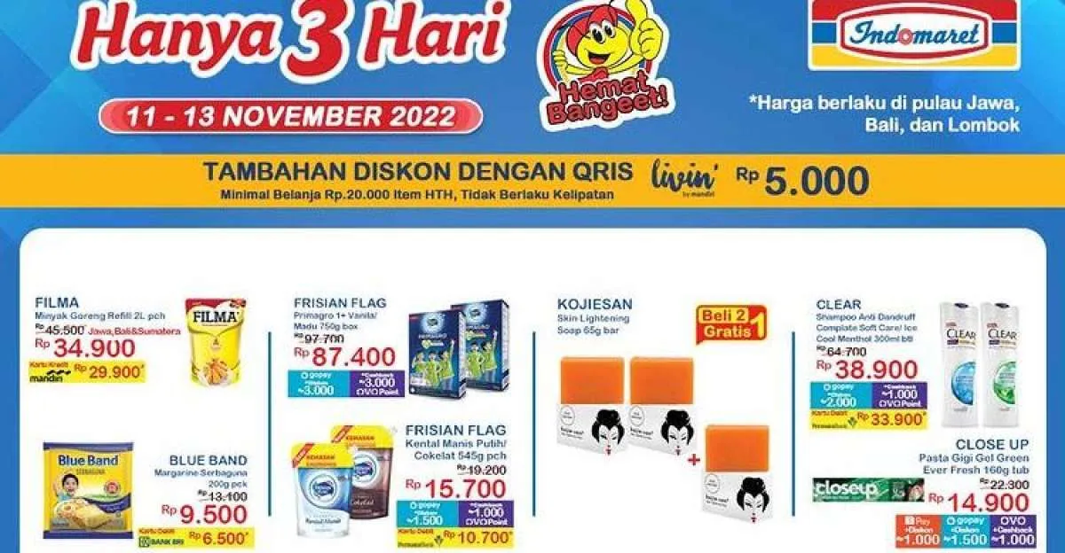 Promo JSM Indomaret Hari Ini Sampai 13 November 2022, Minyak Goreng Lebih Murah