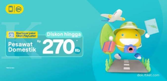 Promo Tiket.com, Diskon Tiket Pesawat Domestik hingga Rp 270.000