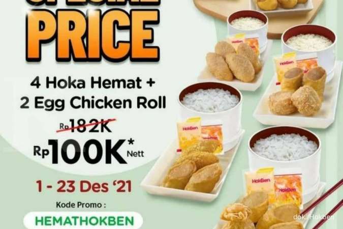 Hari Terakhir! Promo Hokben (23/12), Beli 6 Paket Hokben Rp 100.000 di GrabFood
