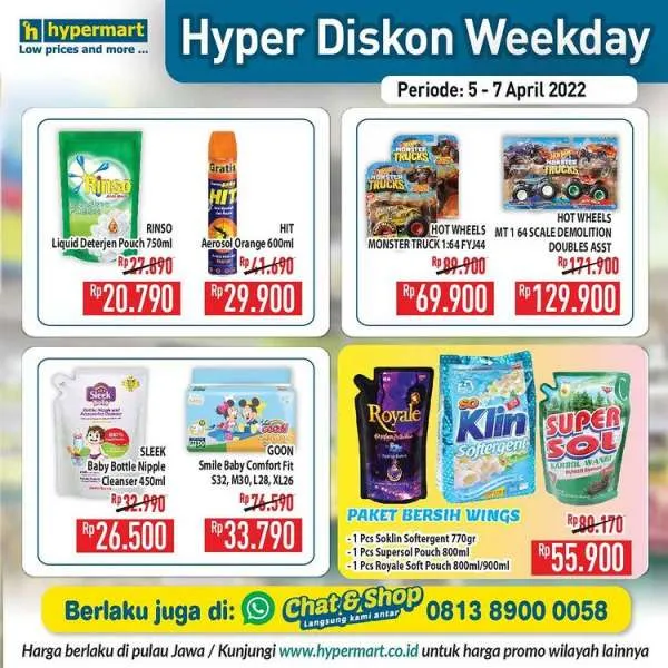 Promo Hypermart 5-7 April 2022, Hyper Diskon Weekday Terbaru