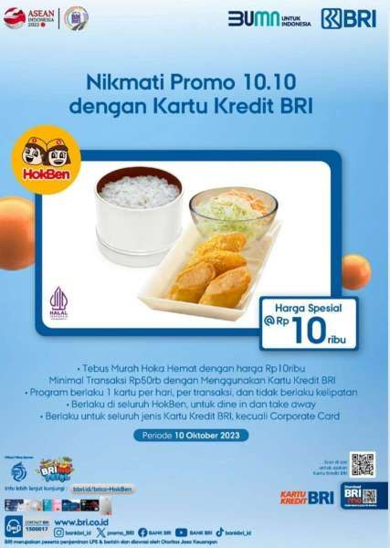 Promo HokBen 10.10 dengan Kartu Kredit BRI