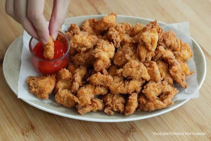 Resep Snack Ayam Popcorn Ala KFC, Camilan Ayam Sekali Hap yang Super Renyah