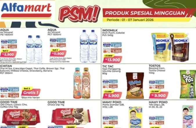 Promo PSM Alfamart Periode 1-7 Januari 2026, Ichitan Beli 2 Gratis 1