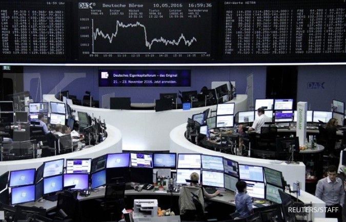 Bursa Eropa jatuh di tengah libur nasional