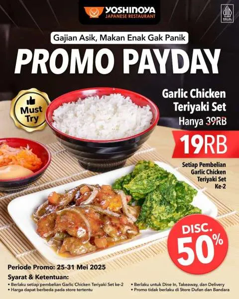Promo Payday Yoshinoya Diskon 50%