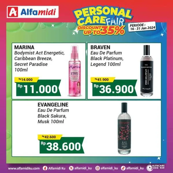 Promo Alfamidi Personal Care Fair Diskon s/d 35% Periode 16-31 Januari 2024