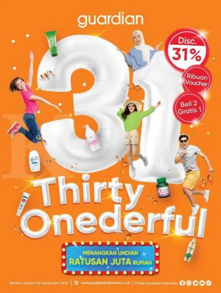 Katalog Promo Guardian Spesial Ulang Tahun ke-31, Diskon Melimpah s/d 22 September!