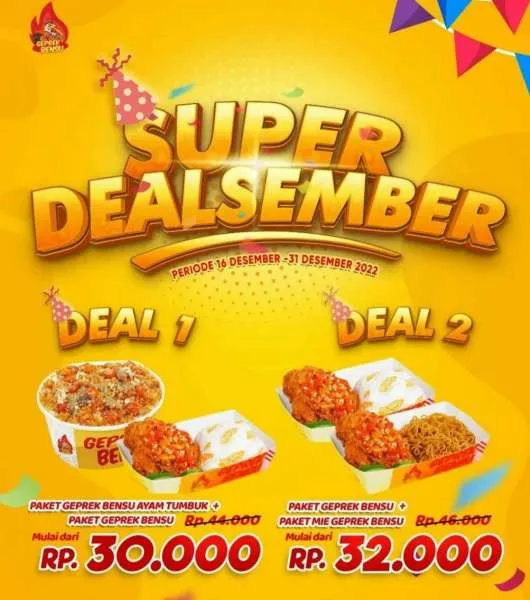 Promo Geprek Bensu Paket Super DealSember 