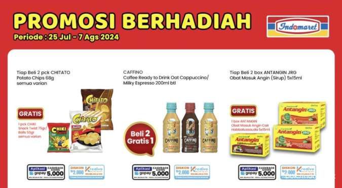 Promo Berhadiah Indomaret sampai 7 Agustus, Aneka Snack dan Minuman Beli 2 Gratis 1