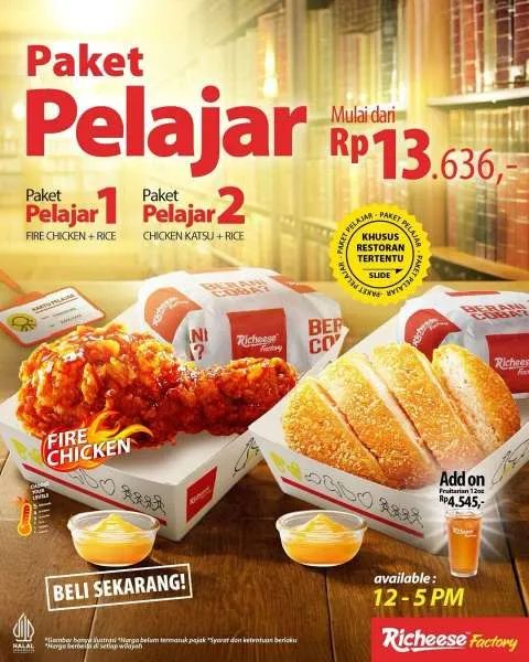 Promo Richeese Factory Paket Pelajar September