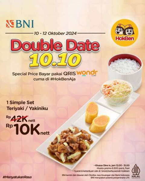 Promo HokBen 10.10 Mulai 10-15 Oktober 2024