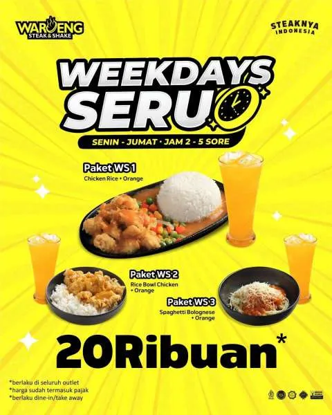 Promo Waroeng Steak Weekdays Seru Senin-Jumat
