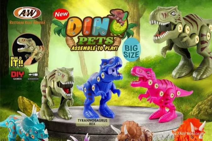 Promo AW Restoran Sepanjang 2023, Terbaru Ada Gratis Mainan Dino Pets Big Size