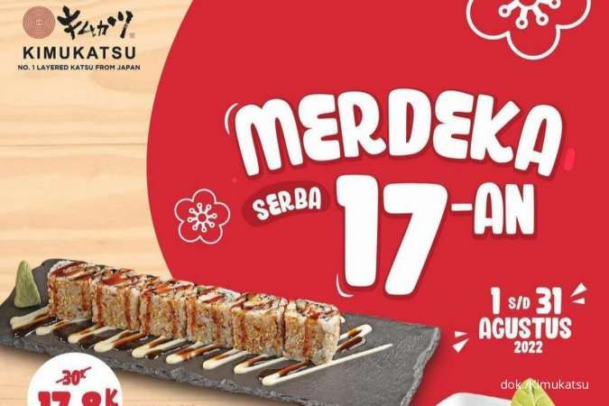 Promo Kimukatsu Agustus 2022, Paket Merdeka Sushi Hingga Kentang Serba Rp 17.000
