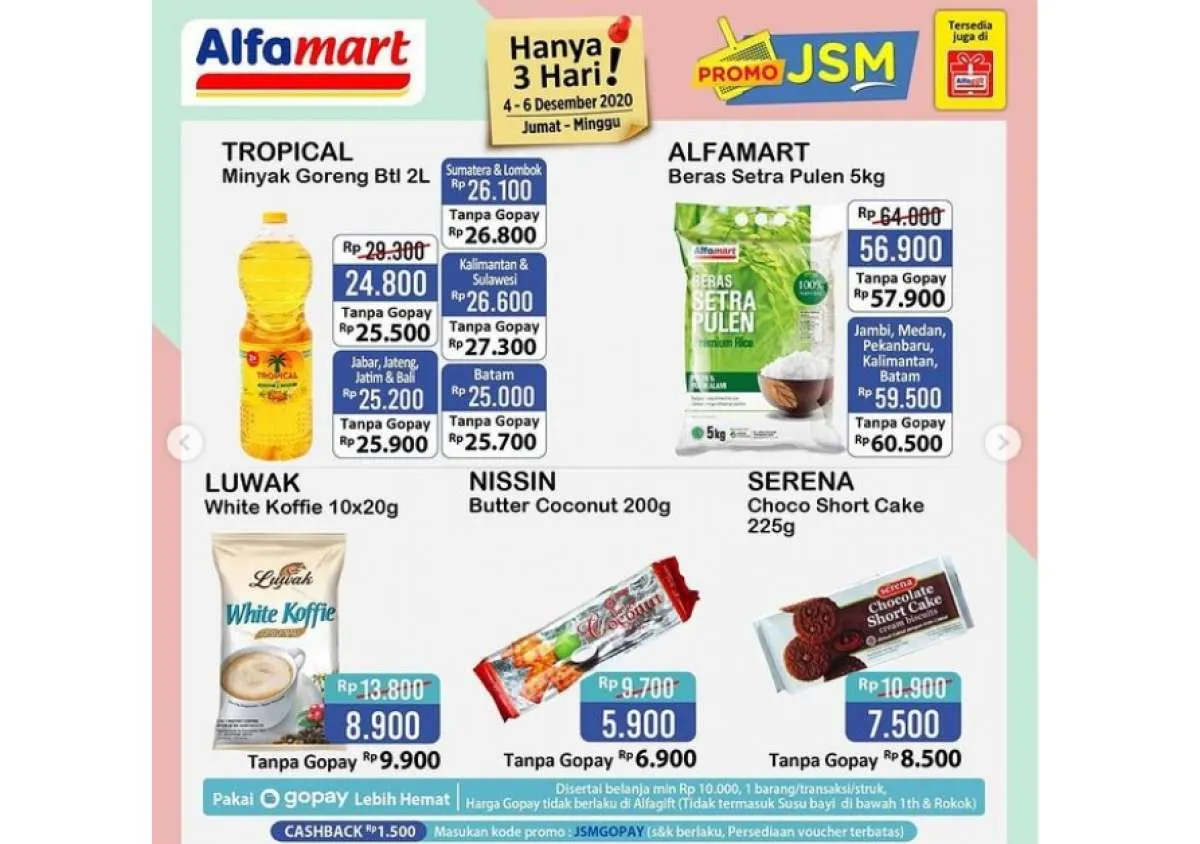 Promo JSM Alfamart hari Sabtu 5 Desember 2020, ada diskonan!