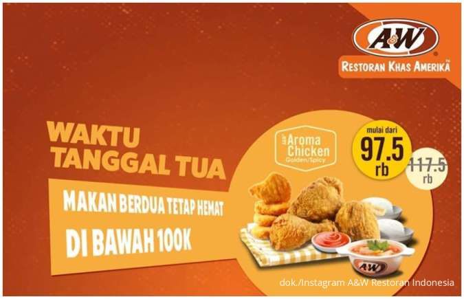 Promo A&W Tanggal Tua Tetap Hemat, Aroma Chicken Berdua di Bawah Rp 100.000 Saja