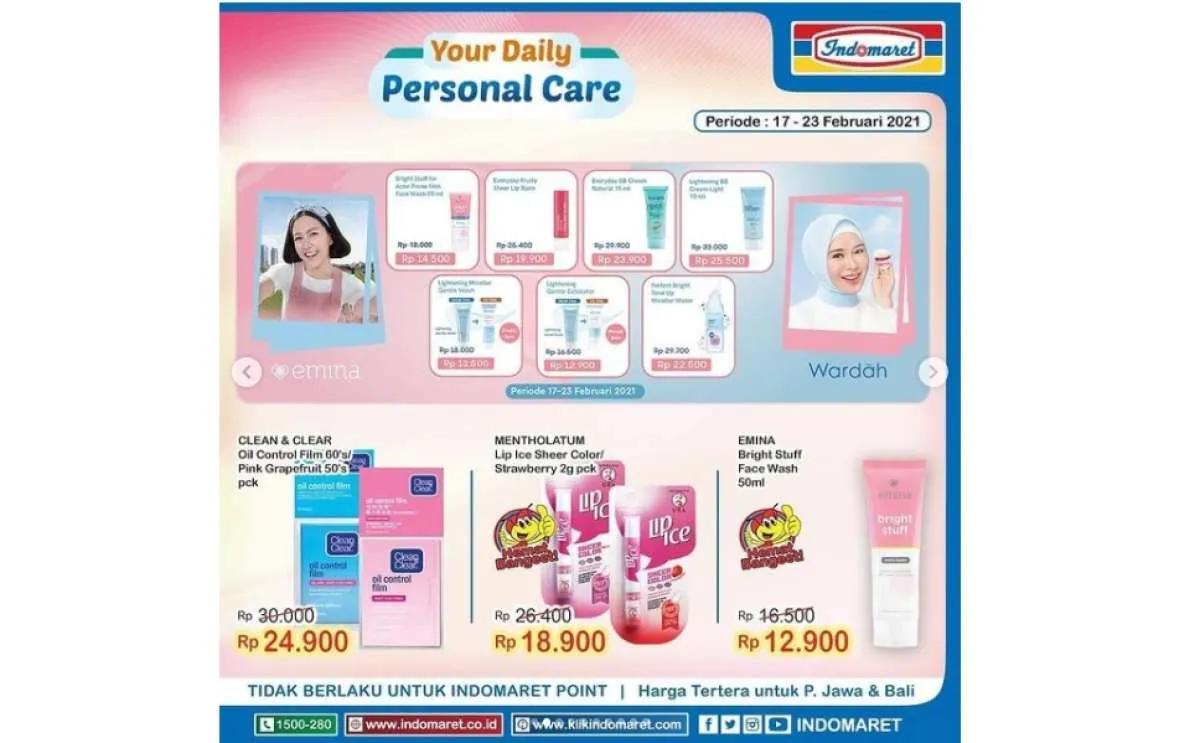 Promo Indomaret mingguan khusus produk perawatan, periode 17-23 Februari 2021