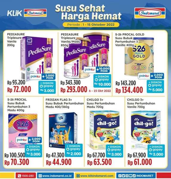 Promo Indomaret Susu Sehat Harga Hemat Periode 1-15 Oktober 2022, Cek di Sini