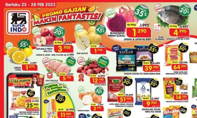 Promo Superindo Gajian Makin Fantastis! Diskon s/d 55% Periode 25-28 Februari 2022