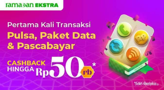 Promo Tokopedia Spesial Pengguna Baru, Beli Pulsa-Paket Data Cashback Rp 50.000!