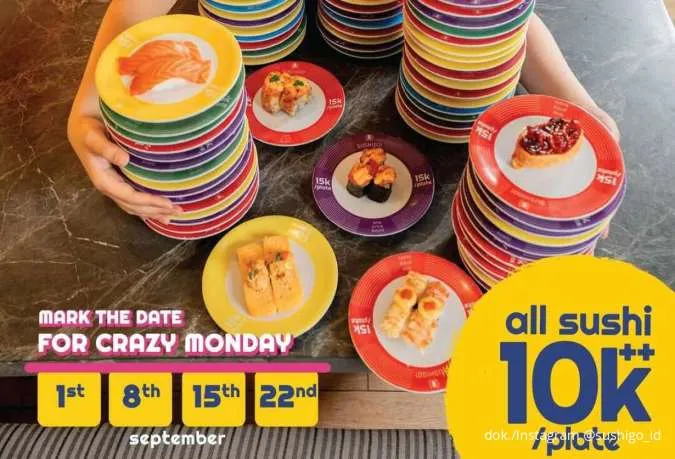 Daftar Promo Sushigo Periode September 2025, Semua Sushi Serba Rp 10.000/Plate