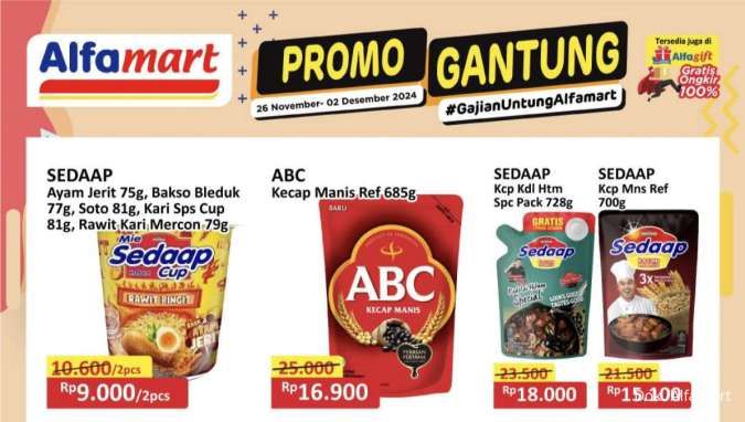 Katalog Promo Alfamart Gantung (Gajian Untung) Periode 26 November-2 Desember 2024