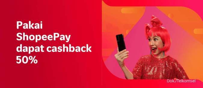 Terakhir Hari Ini, Beli Paket Data Telkomsel Pakai ShopeePay Cashback 50%!
