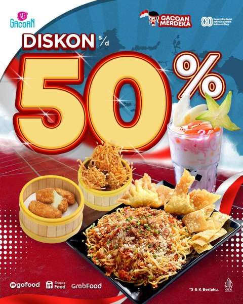 Promo HUT RI ke-80 di Mie Gacoan